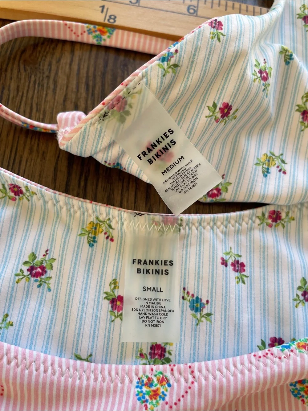 New Frankie’s Bikinis set reversible floral coquette summer beach vacation sexy